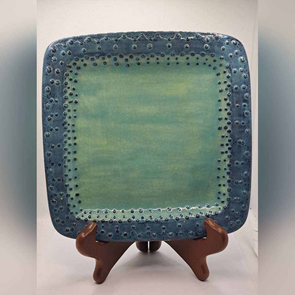 Medium Square Serving Dish in Aqua Mist